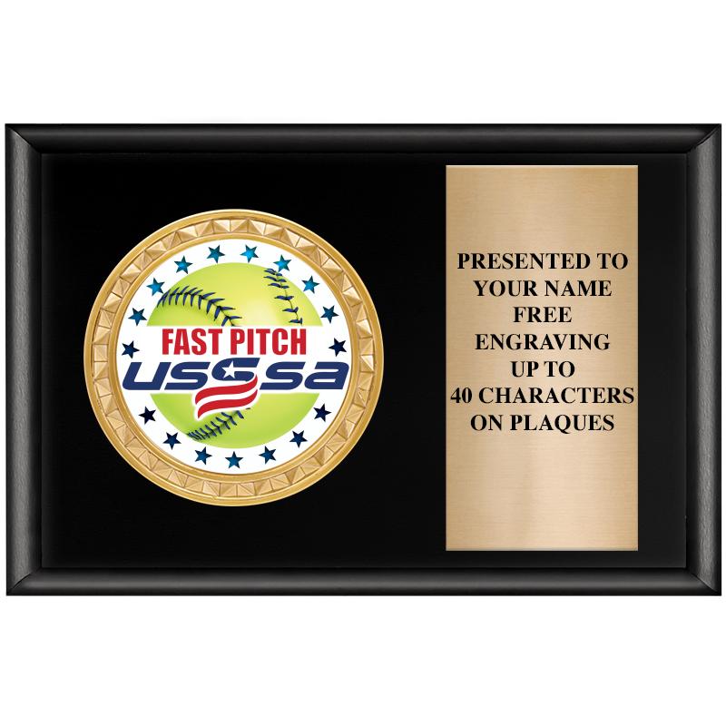 6" X 4" SHINY BLK INSERT PLQ