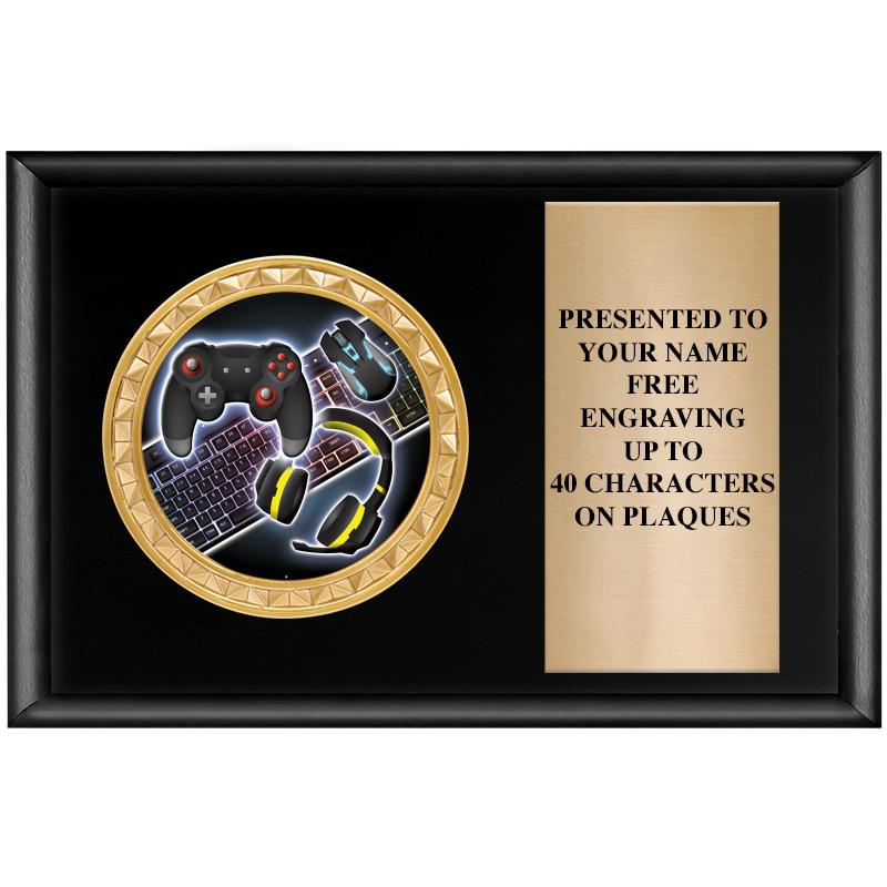 6" X 4" SHINY BLK INSERT PLQ