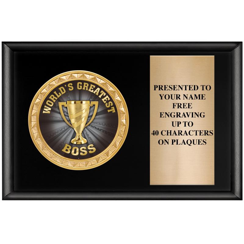 6" X 4" SHINY BLK INSERT PLQ