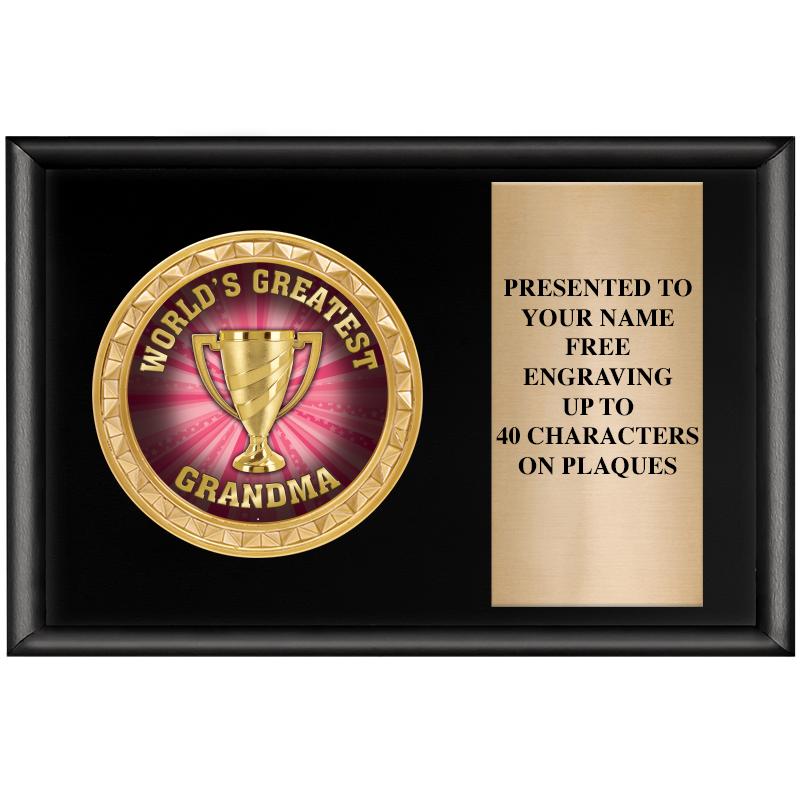 6" X 4" SHINY BLK INSERT PLQ