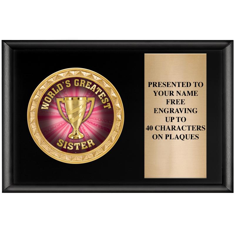 6" X 4" SHINY BLK INSERT PLQ