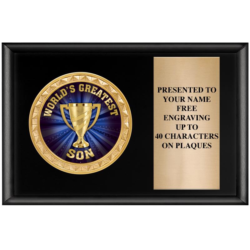 6" X 4" SHINY BLK INSERT PLQ