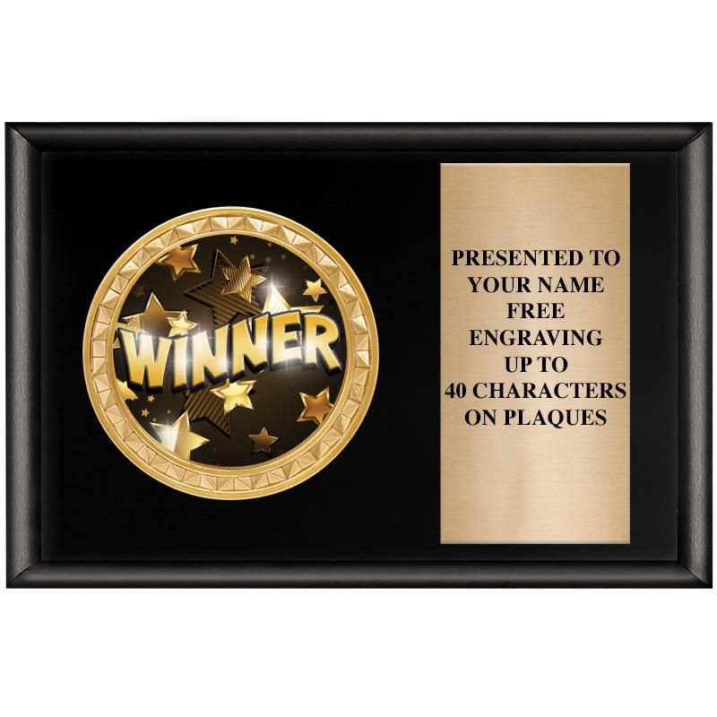 6" X 4" SHINY BLK INSERT PLQ