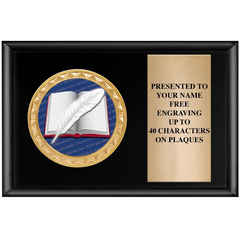 6" X 4" SHINY BLK INSERT PLQ