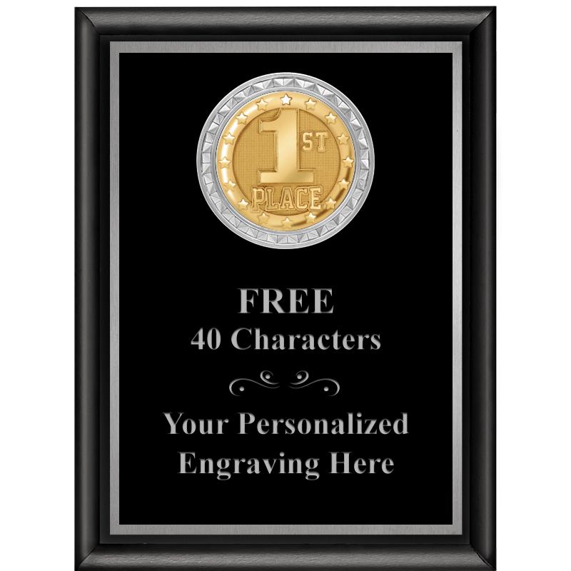 6X8 BLK SHINY EXEC INS PLQ SV