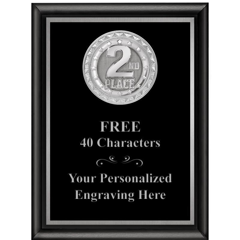 6X8 BLK SHINY EXEC INS PLQ SV