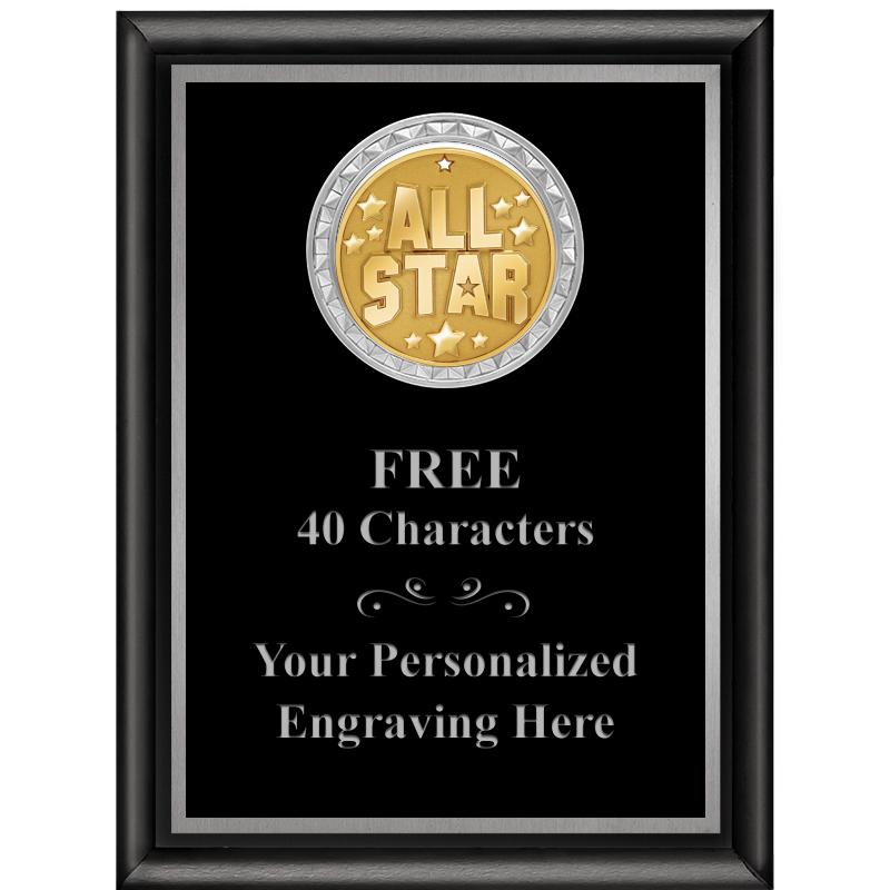 6X8 BLK SHINY EXEC INS PLQ SV