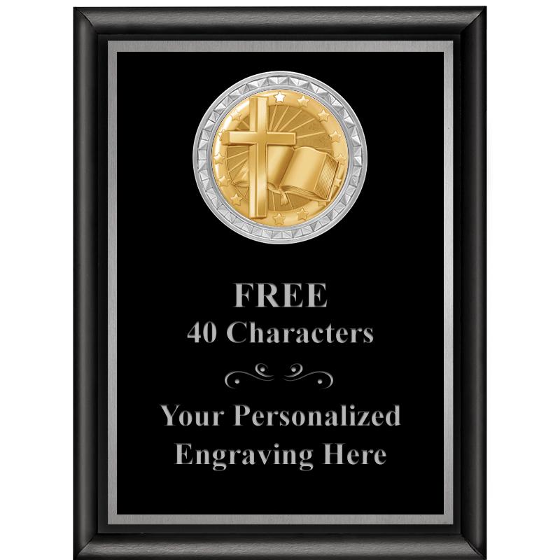 6X8 BLK SHINY EXEC INS PLQ SV