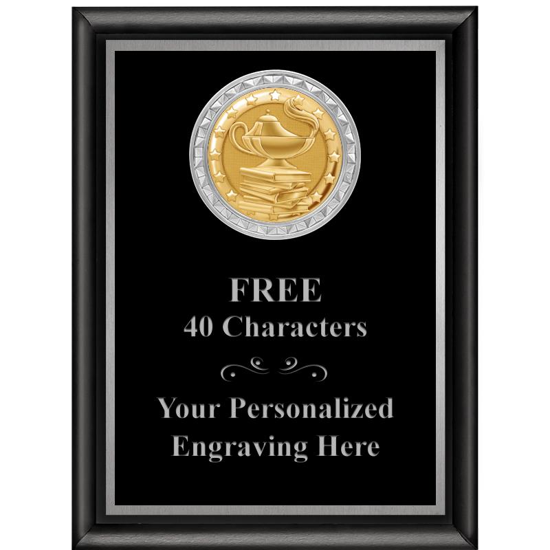 6X8 BLK SHINY EXEC INS PLQ SV