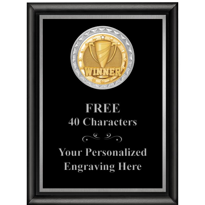 6X8 BLK SHINY EXEC INS PLQ SV