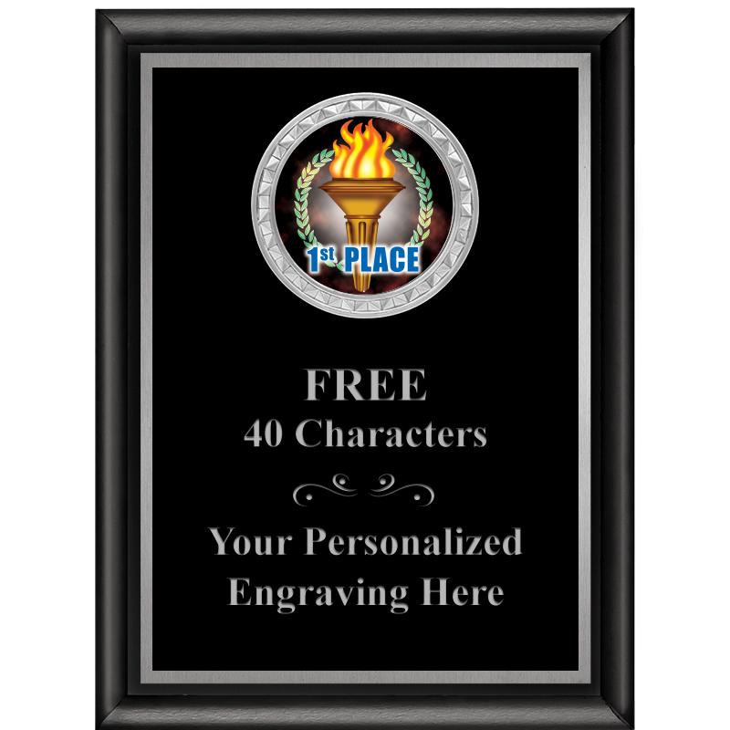 6X8 BLK SHINY EXEC INS PLQ SV