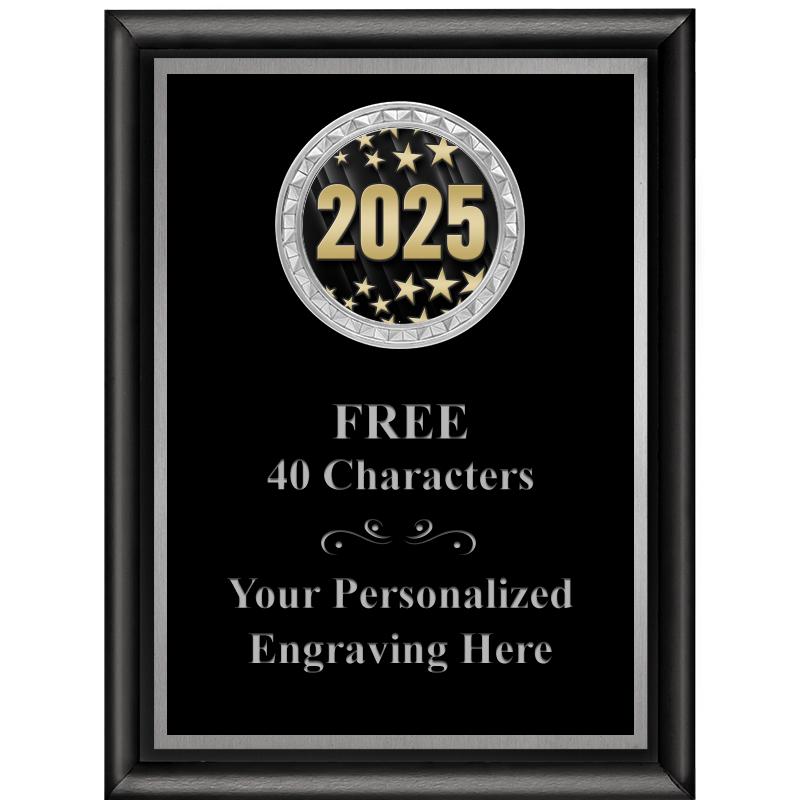 6X8 BLK SHINY EXEC INS PLQ SV