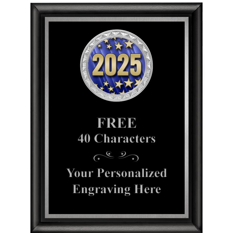 6X8 BLK SHINY EXEC INS PLQ SV