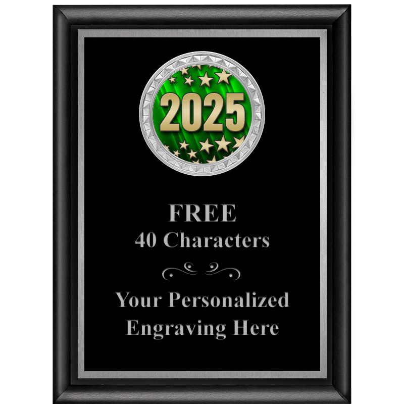 6X8 BLK SHINY EXEC INS PLQ SV