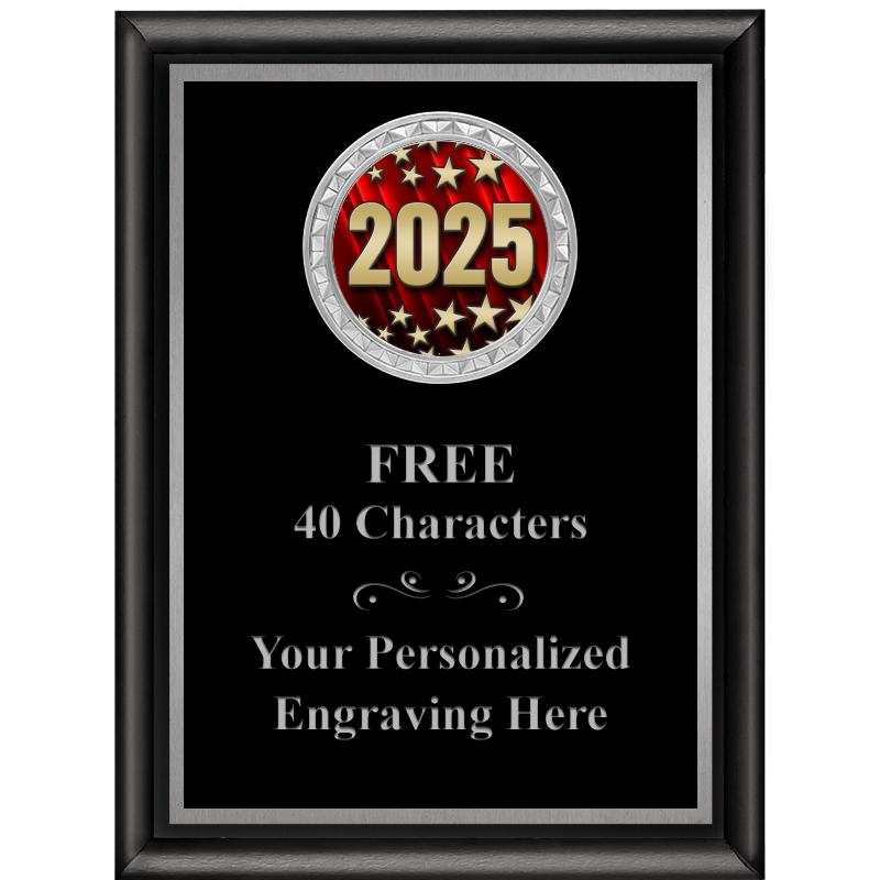 6X8 BLK SHINY EXEC INS PLQ SV