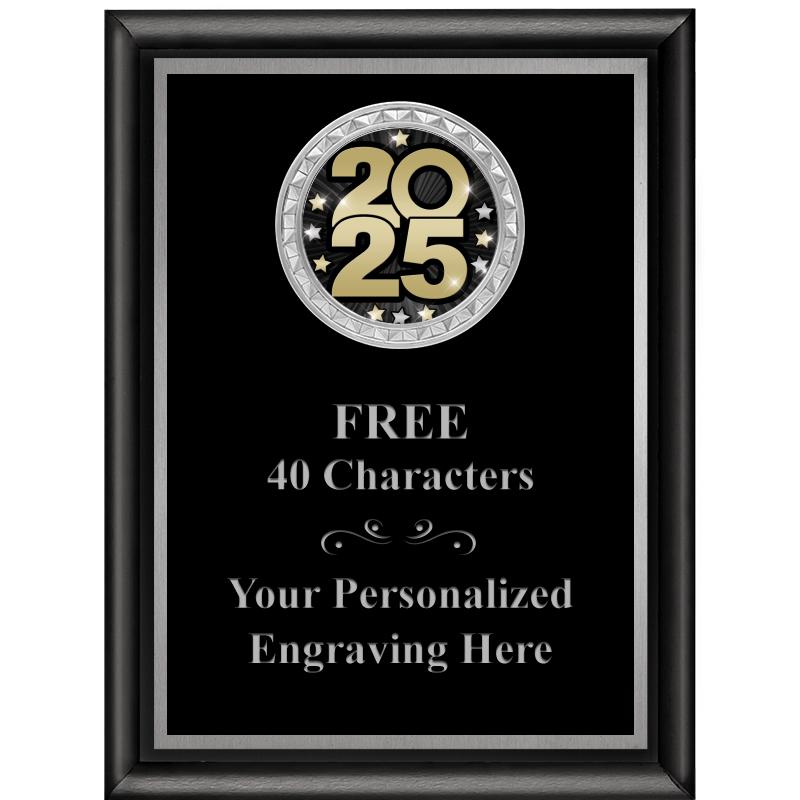 6X8 BLK SHINY EXEC INS PLQ SV