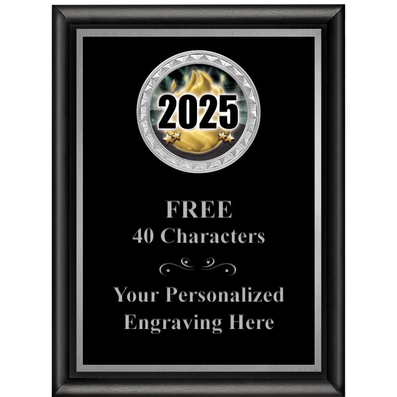 6X8 BLK SHINY EXEC INS PLQ SV