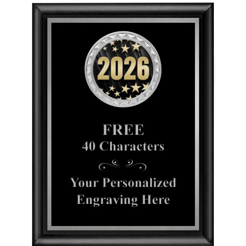 6X8 BLK SHINY EXEC INS PLQ SV