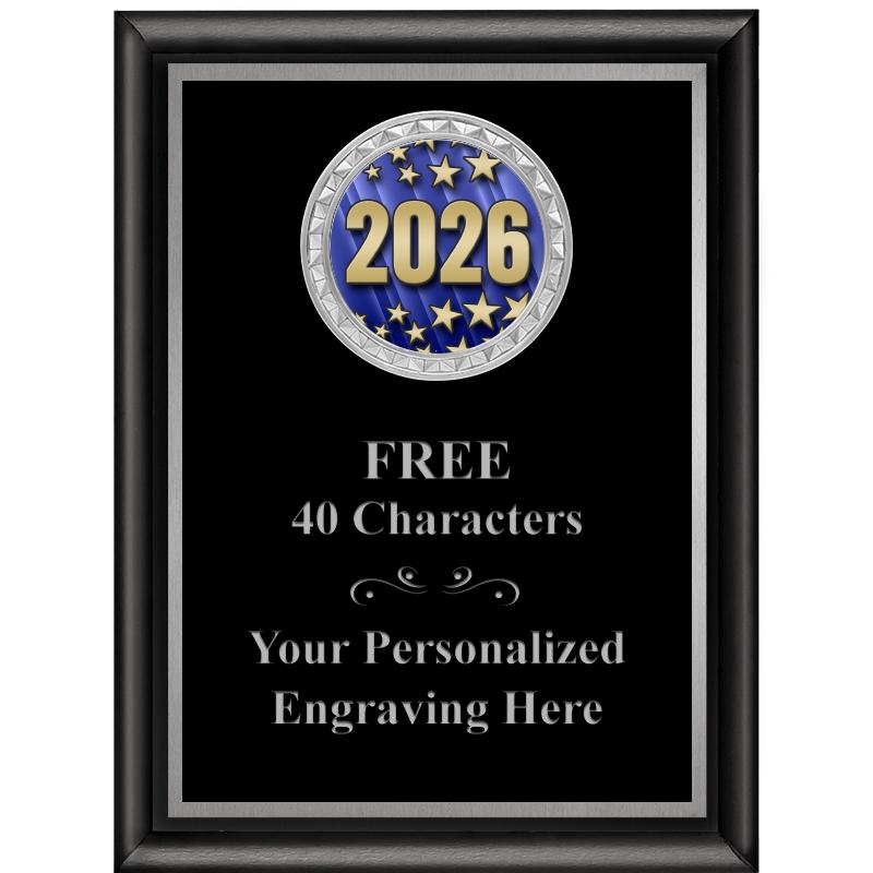 6X8 BLK SHINY EXEC INS PLQ SV