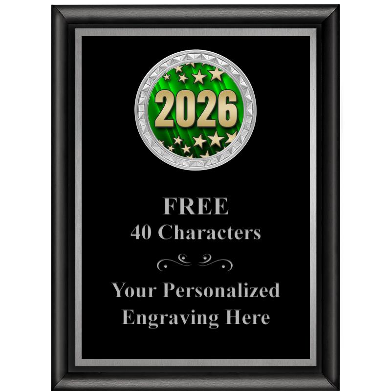 6X8 BLK SHINY EXEC INS PLQ SV