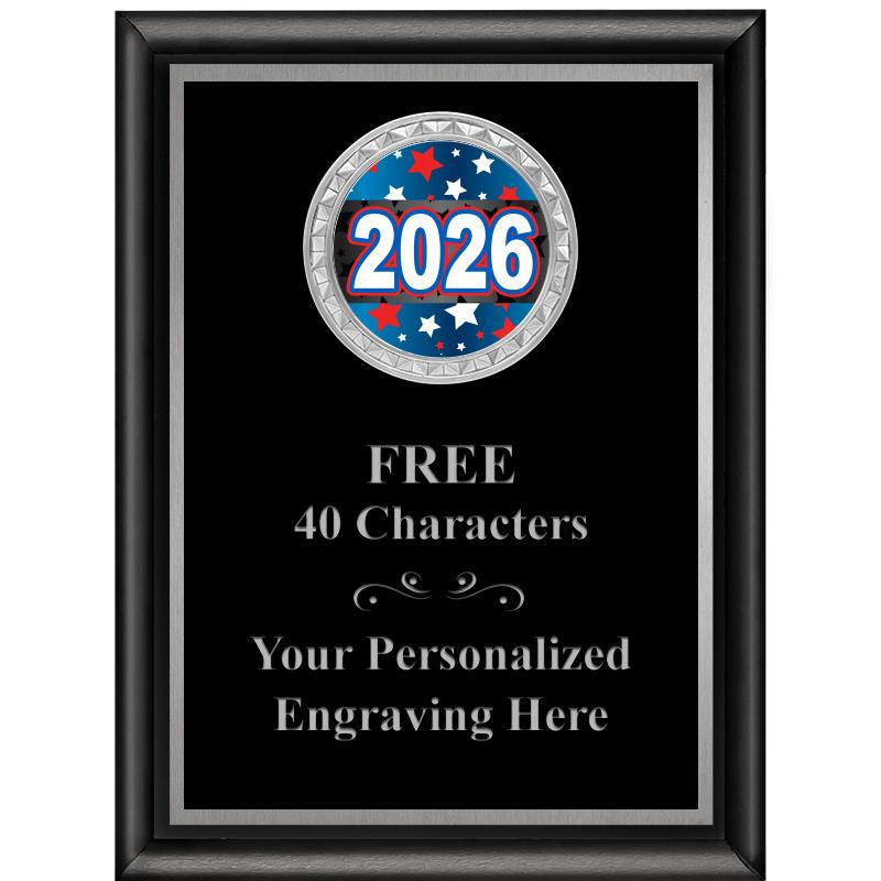 6X8 BLK SHINY EXEC INS PLQ SV