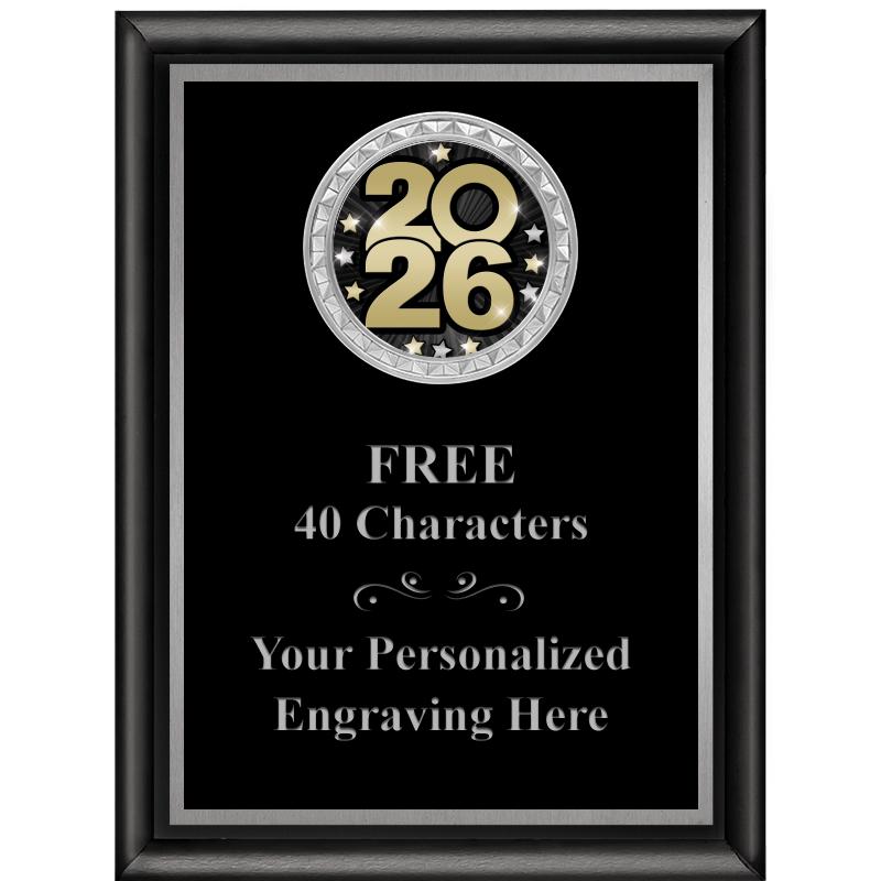 6X8 BLK SHINY EXEC INS PLQ SV