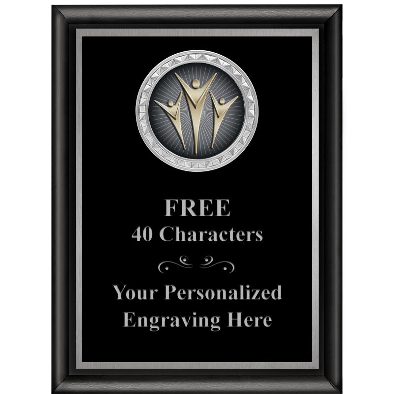 6X8 BLK SHINY EXEC INS PLQ SV