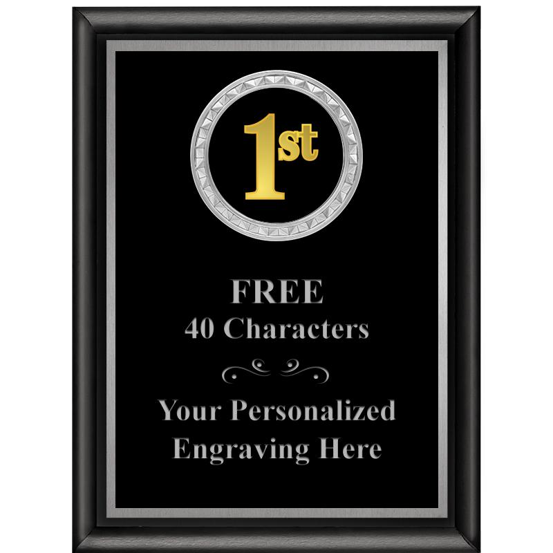 6X8 BLK SHINY EXEC INS PLQ SV