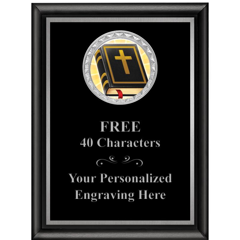 6X8 BLK SHINY EXEC INS PLQ SV