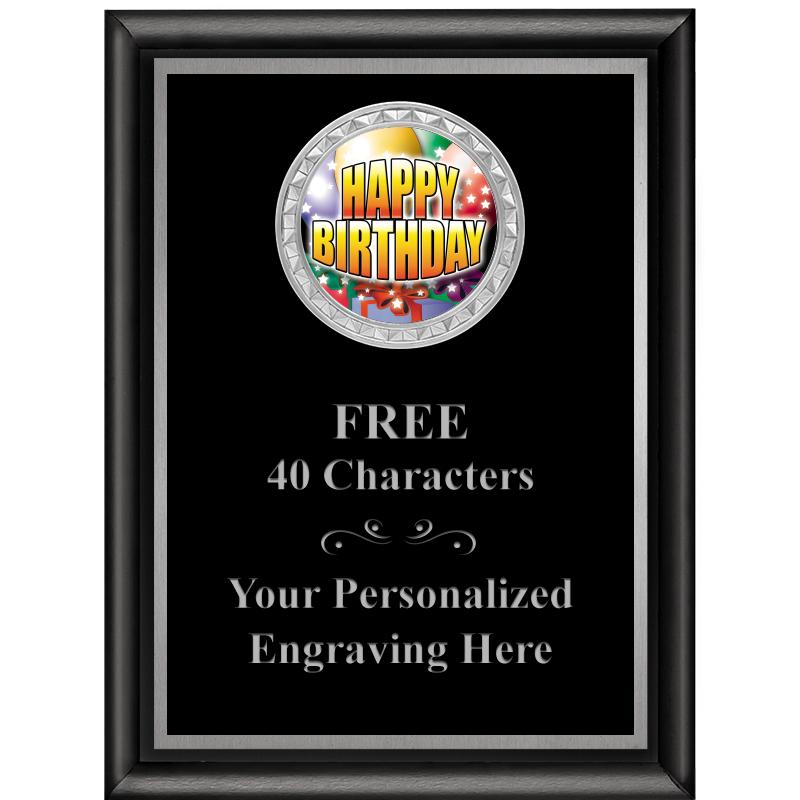 6X8 BLK SHINY EXEC INS PLQ SV