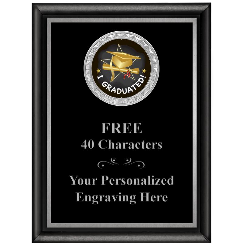 6X8 BLK SHINY EXEC INS PLQ SV