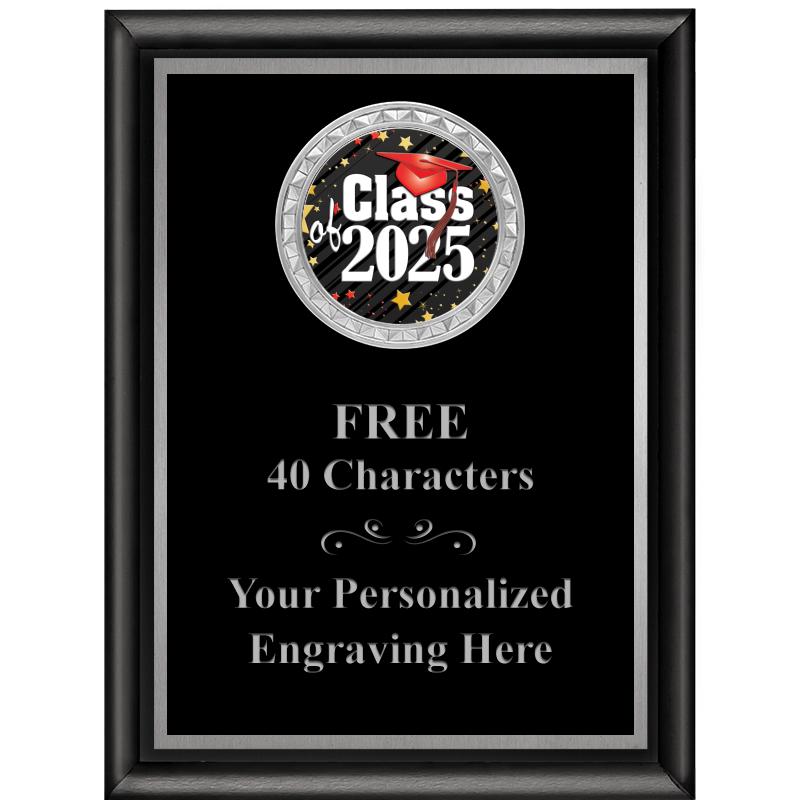 6X8 BLK SHINY EXEC INS PLQ SV