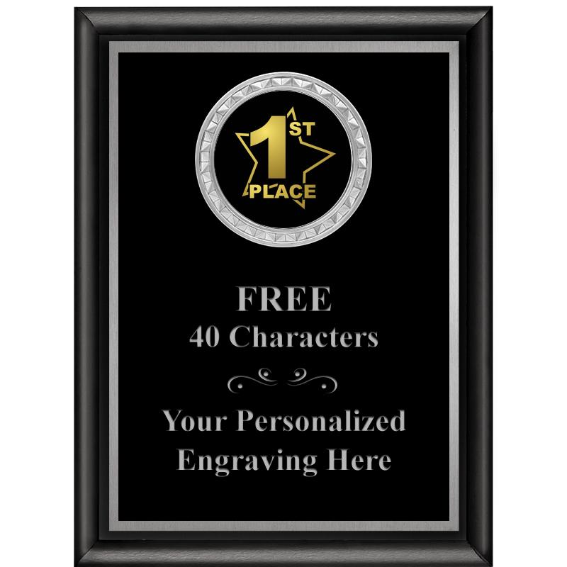 6X8 BLK SHINY EXEC INS PLQ SV