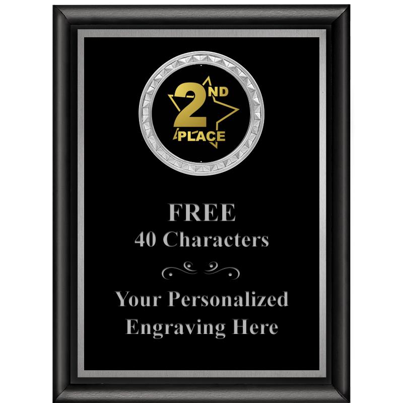 6X8 BLK SHINY EXEC INS PLQ SV