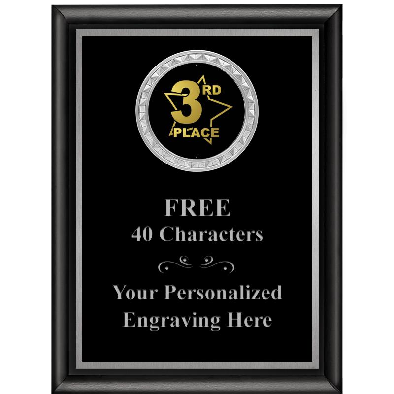 6X8 BLK SHINY EXEC INS PLQ SV