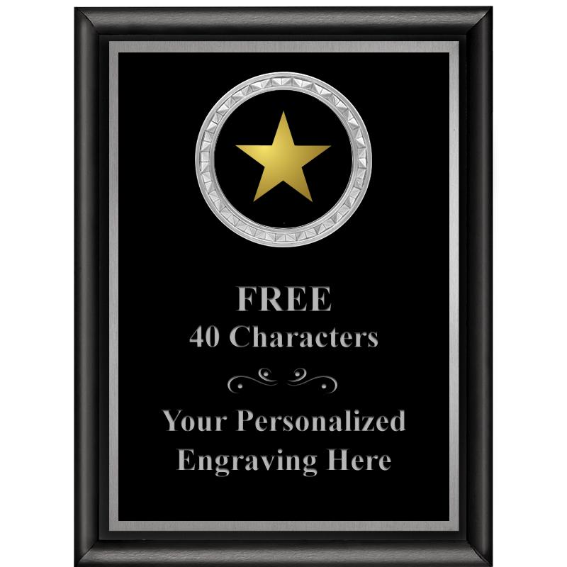 6X8 BLK SHINY EXEC INS PLQ SV