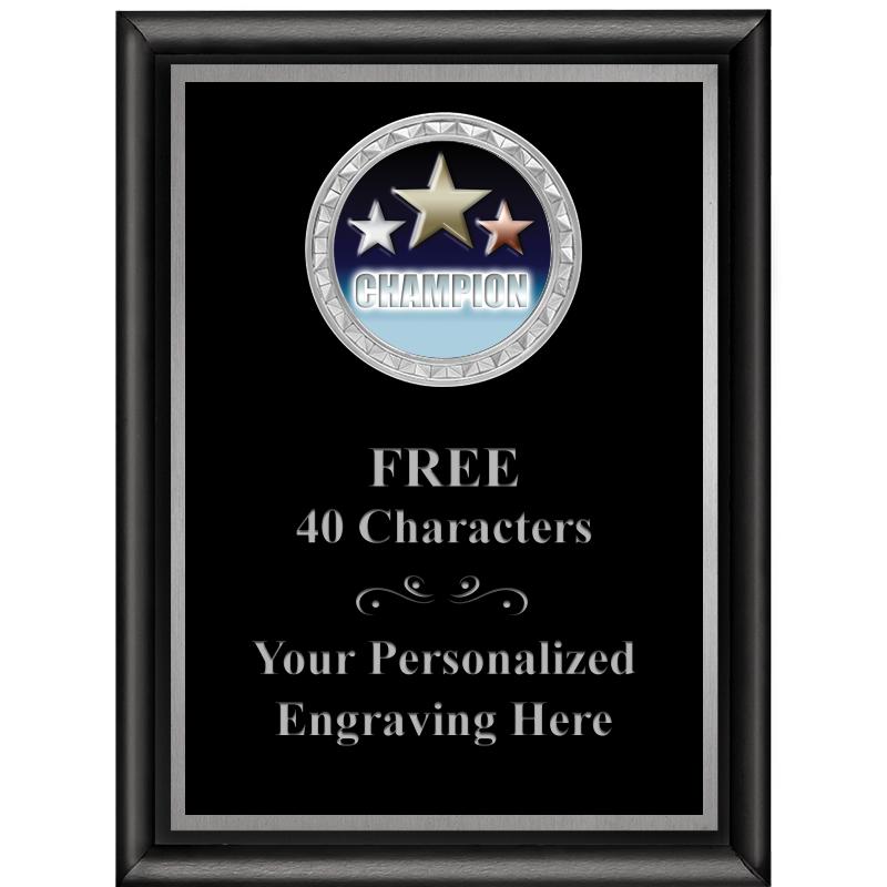 6X8 BLK SHINY EXEC INS PLQ SV