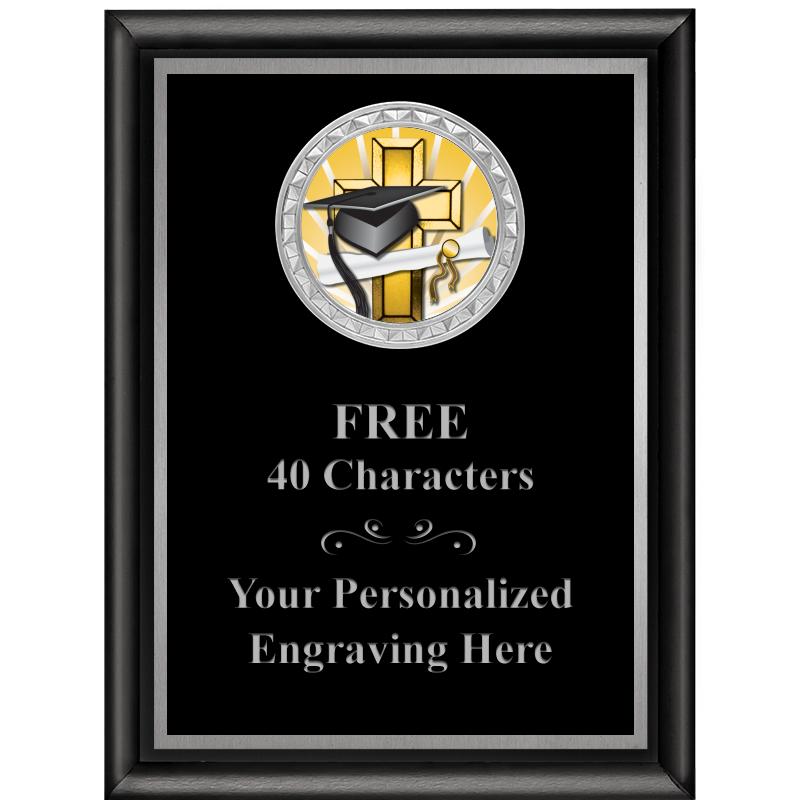 6X8 BLK SHINY EXEC INS PLQ SV