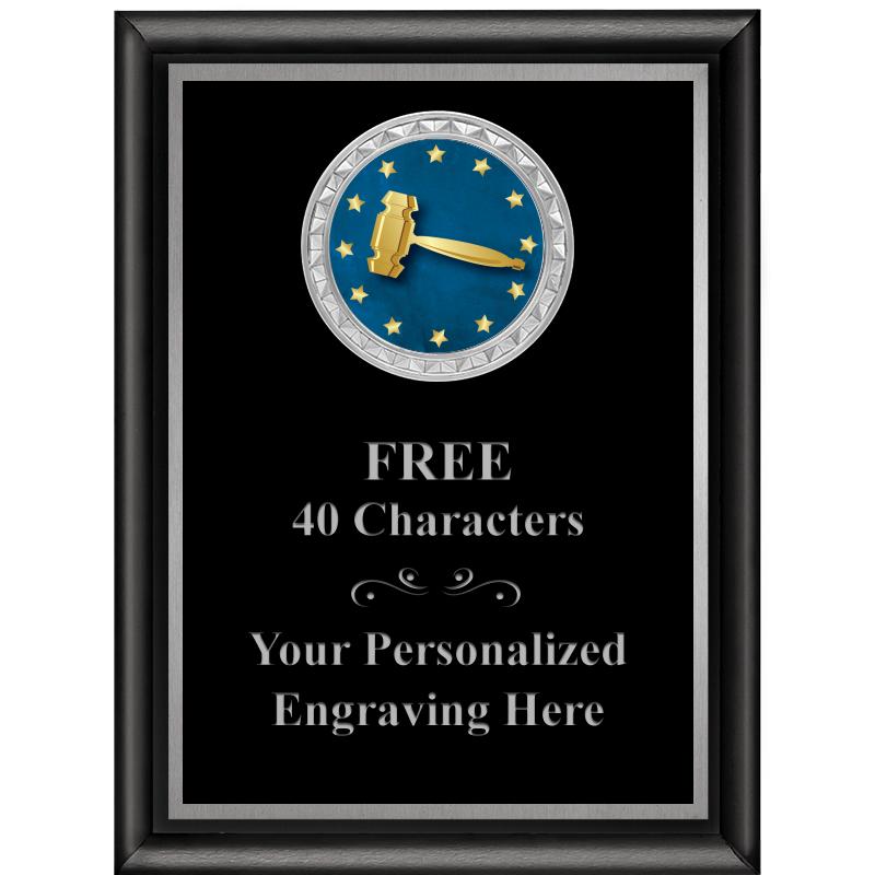 6X8 BLK SHINY EXEC INS PLQ SV