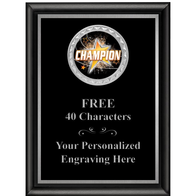 6X8 BLK SHINY EXEC INS PLQ SV