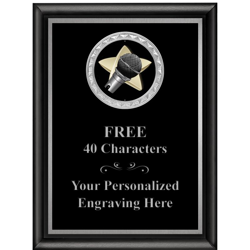 6X8 BLK SHINY EXEC INS PLQ SV