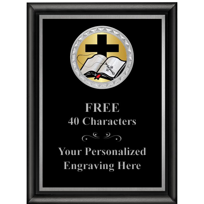 6X8 BLK SHINY EXEC INS PLQ SV