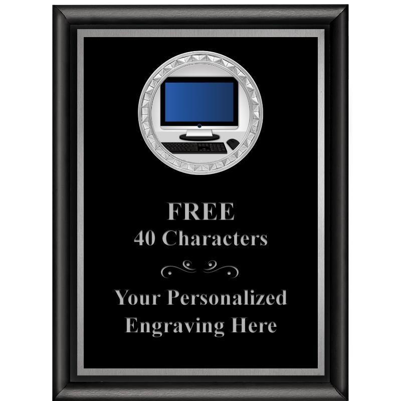 6X8 BLK SHINY EXEC INS PLQ SV