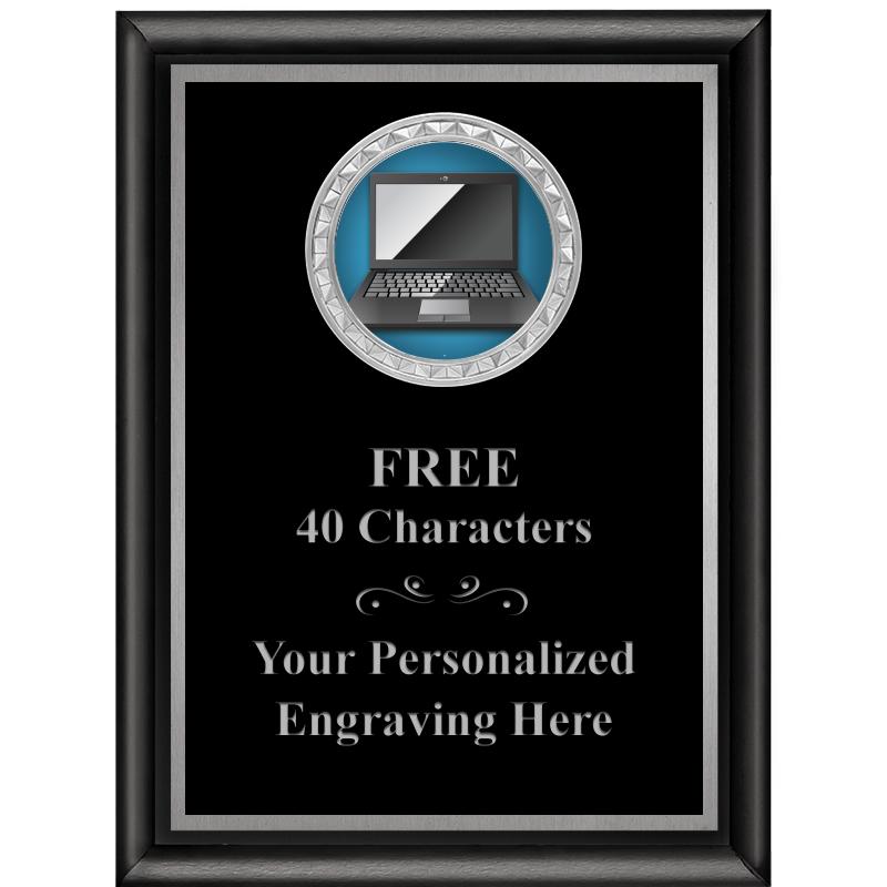 6X8 BLK SHINY EXEC INS PLQ SV