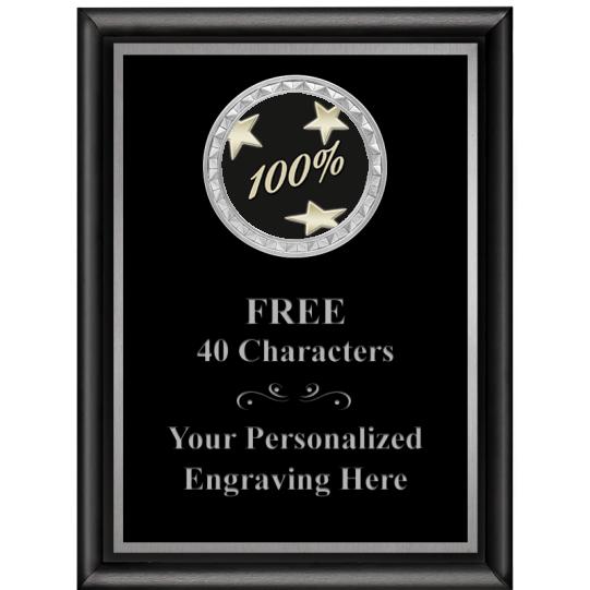 6X8 BLK SHINY EXEC INS PLQ SV