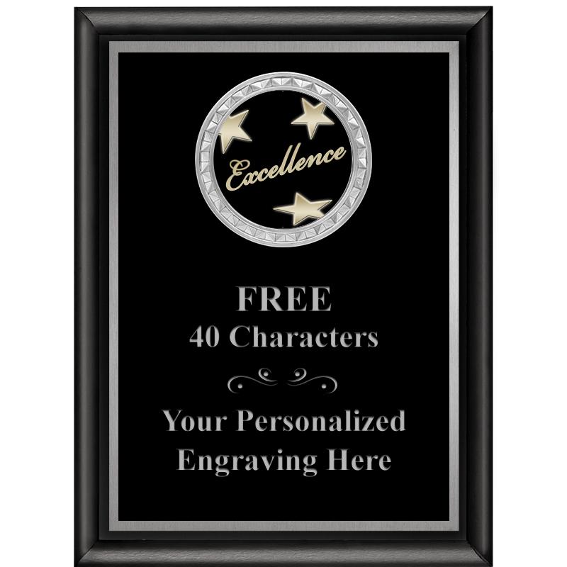 6X8 BLK SHINY EXEC INS PLQ SV