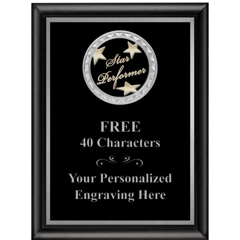 6X8 BLK SHINY EXEC INS PLQ SV