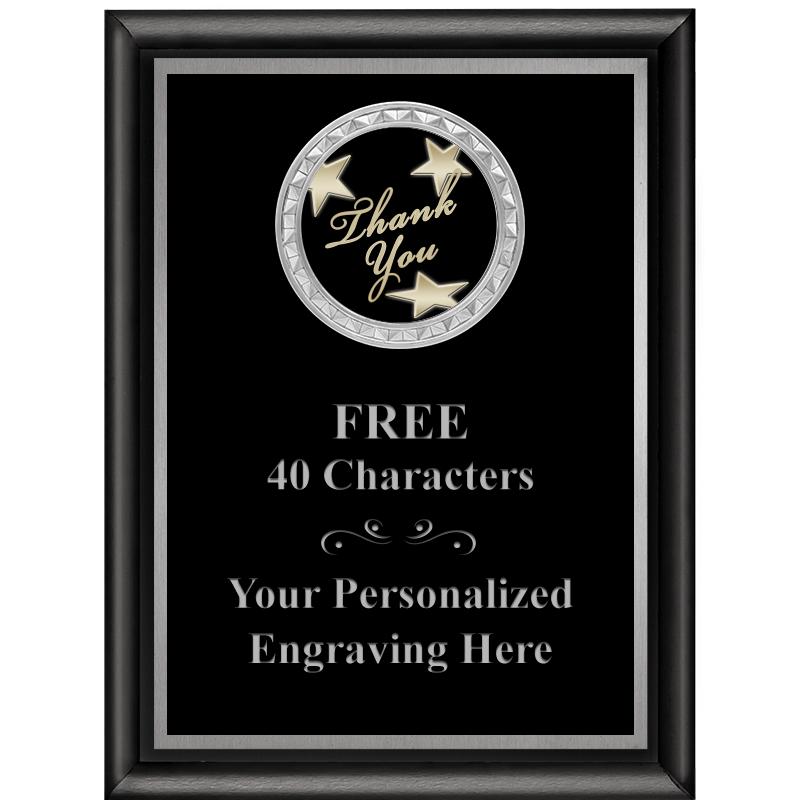 6X8 BLK SHINY EXEC INS PLQ SV