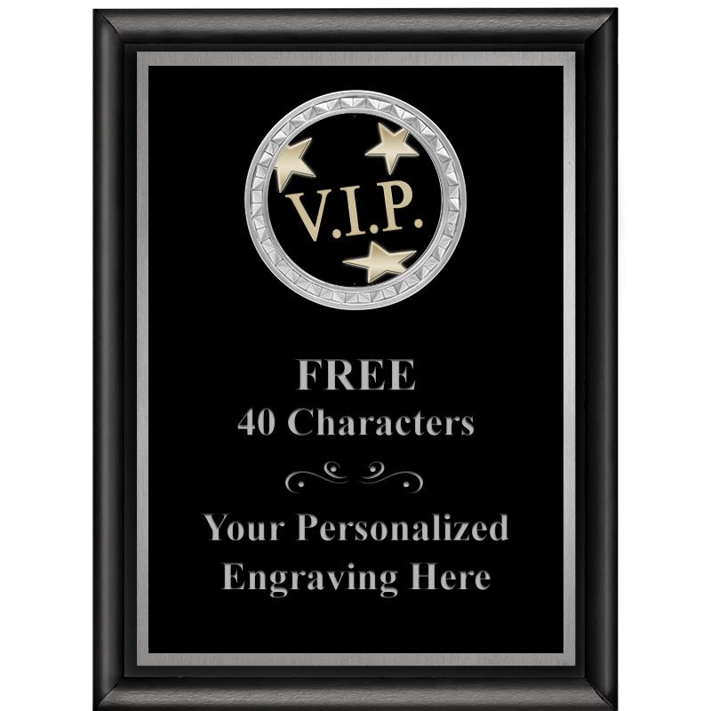 6X8 BLK SHINY EXEC INS PLQ SV