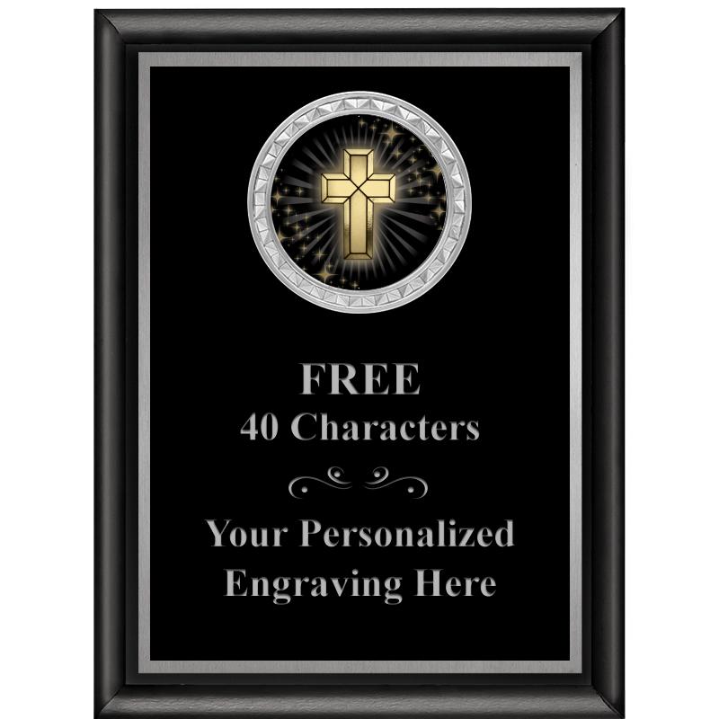 6X8 BLK SHINY EXEC INS PLQ SV